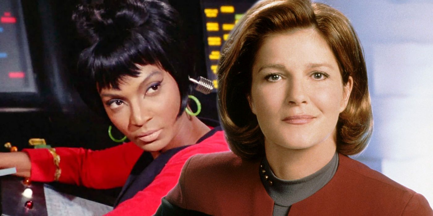 Uhura and Janeway in Star Trek