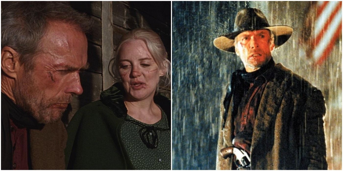 Unforgiven Clint Eastwood With Woman In Rain
