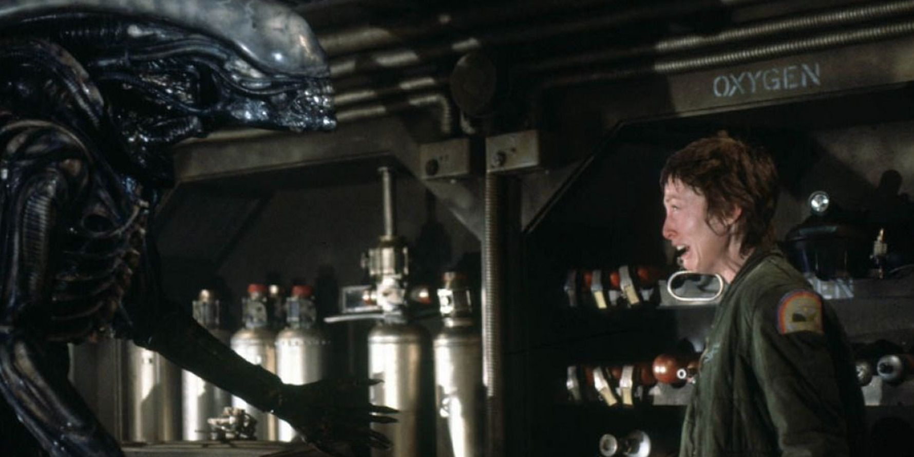 Joan comes face to face with the alien in Alien