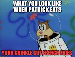 What You Look Like when Patrick Eats Your Fries Meme Sandy SpongeBob SquarePants