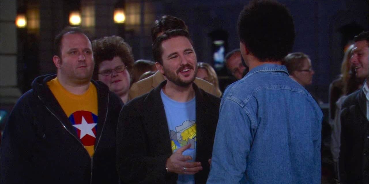 Wil Wheaton and his friends on The Big Bang Theory.