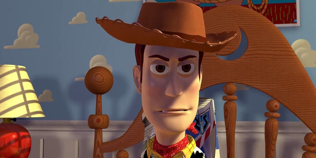 Woody looking angry in Toy Story