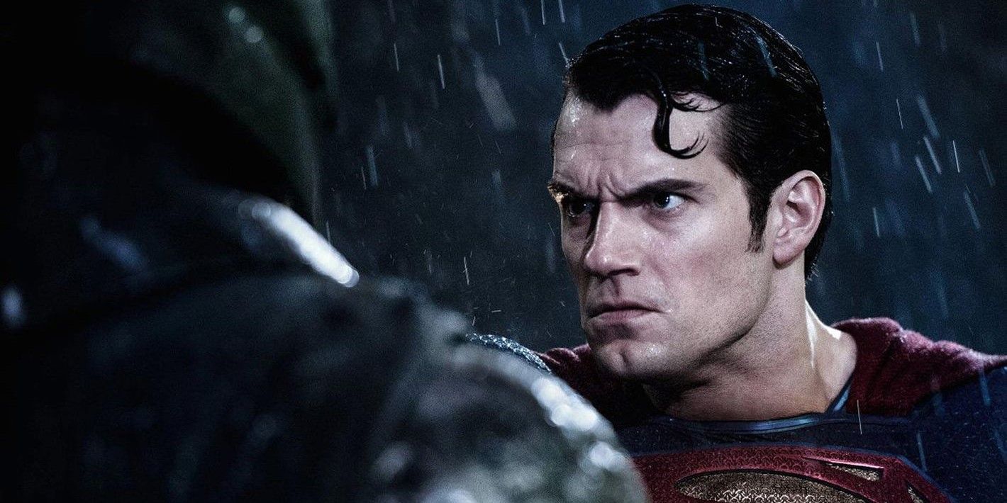 An image of Superman looking angry at Batman in Batman v Superman.