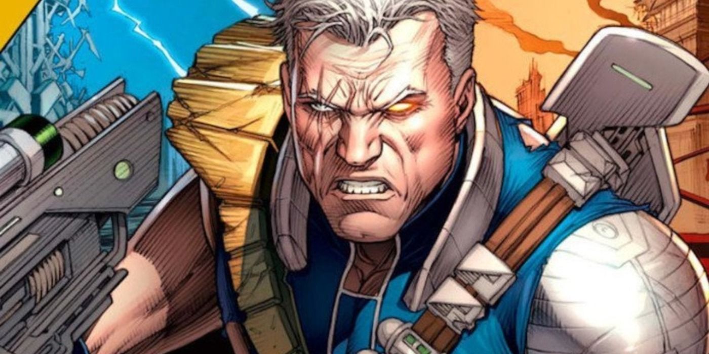 cable grits his teeth in a panel from a Marvel comic.