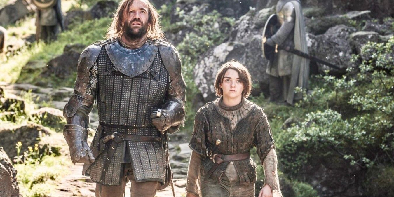 Arya and the Hound in Game of Thrones