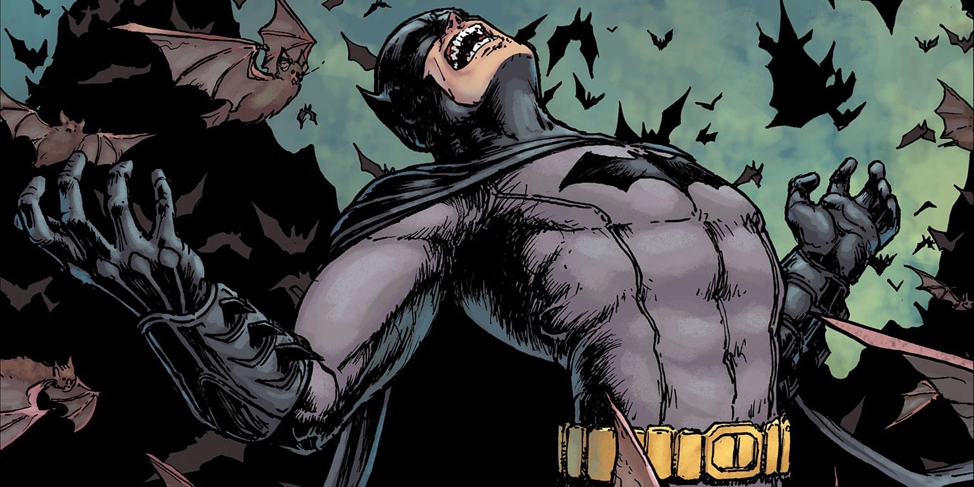 Batman in pain crying out