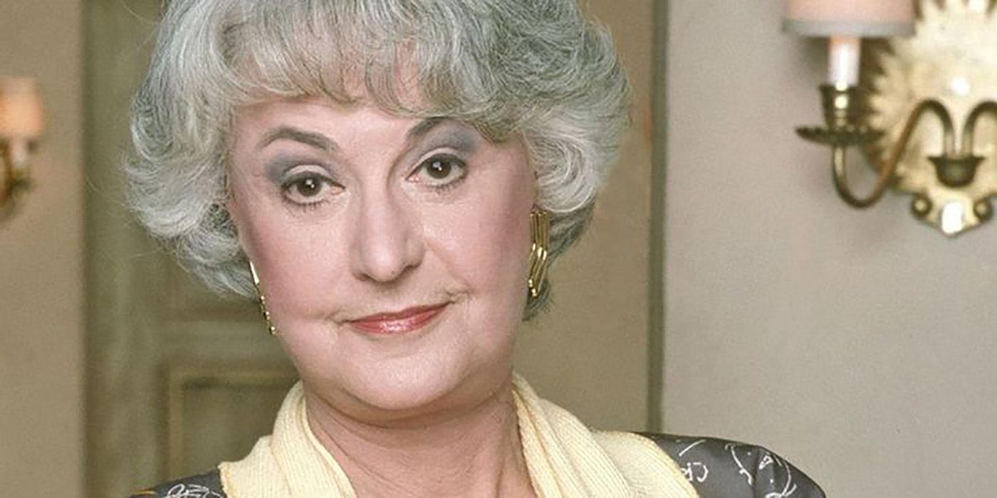 Bea Arthur looking unsurprised at the camera in Golden Girls