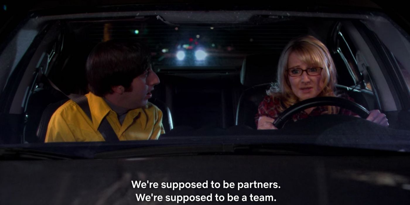 bernadette in the car with howard - tbbt
