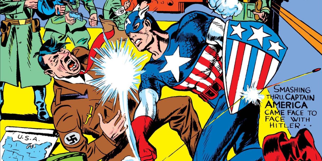 Captain America punches hitler
