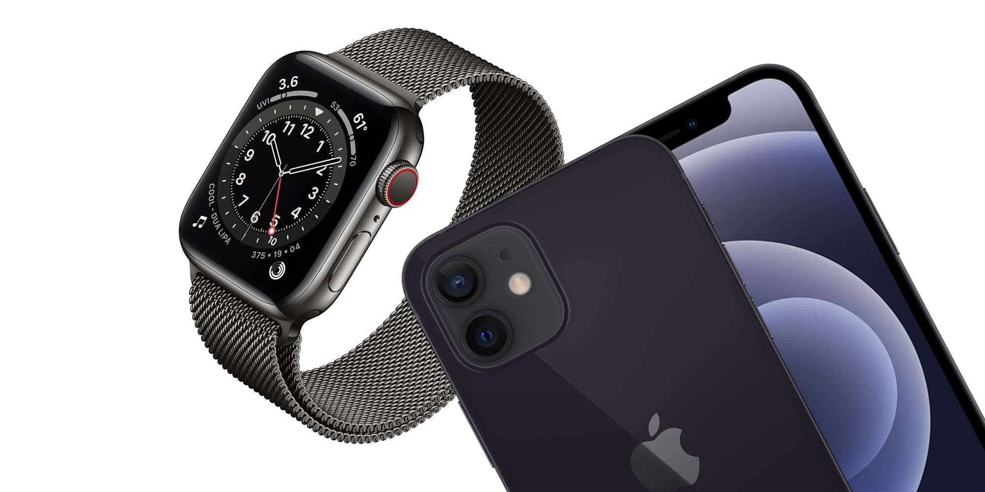 iPhone 12 Apple Watch em preto