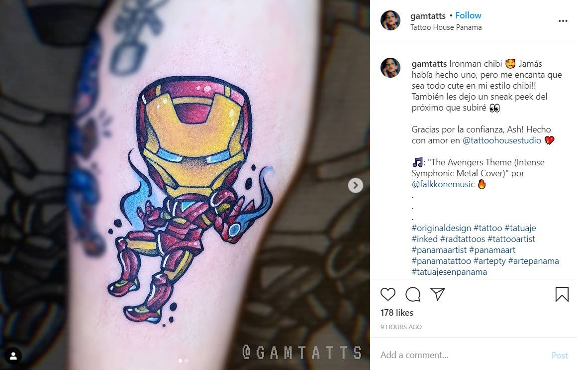 Iron Man tattoo by Gamtatts on Instagram