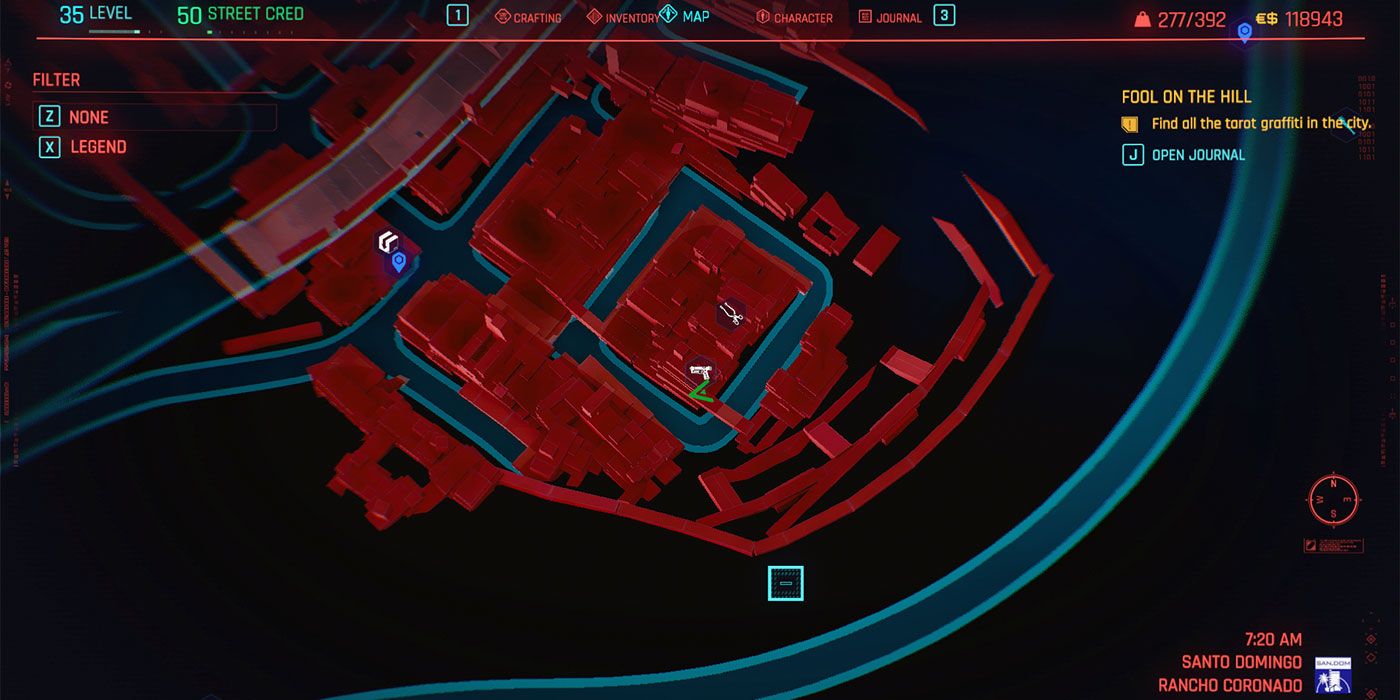Mapa Cyberpunk 2077 Arch Nazare "Itsumade"