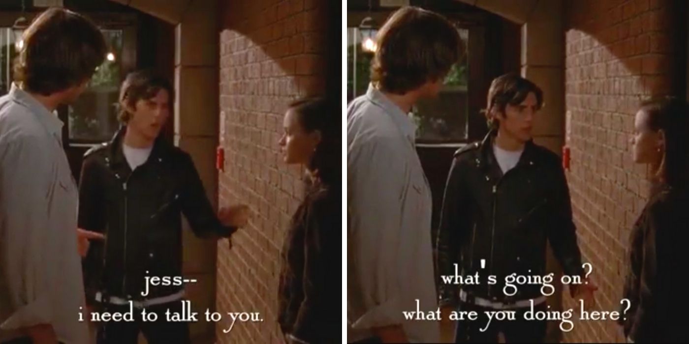 jess and dean at yale with rory - gilmore girls