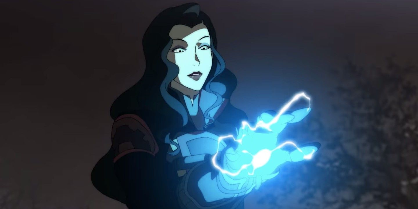 Asami wearing her Electrified Gloves