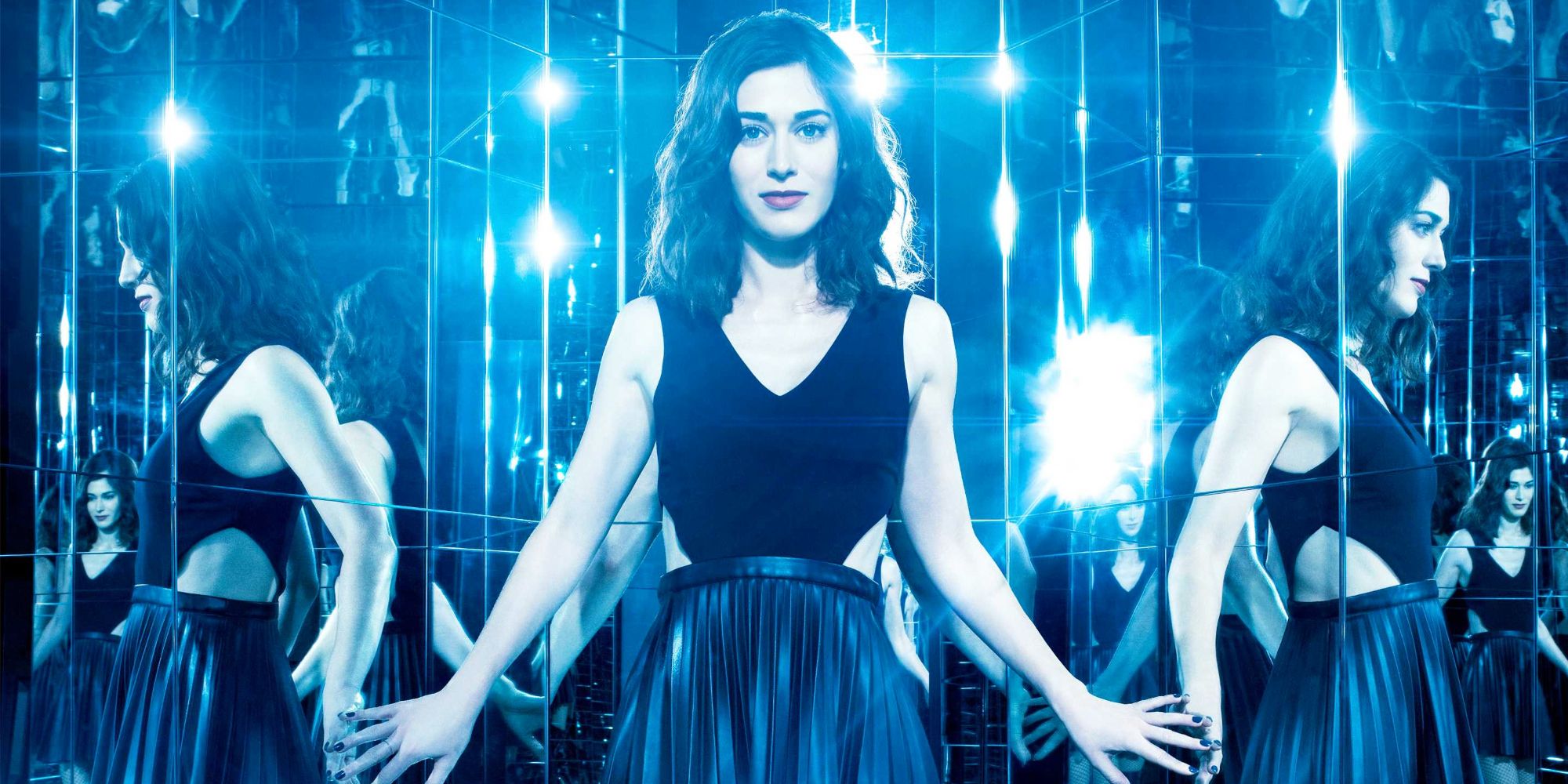 Lizzy Caplan as Lula posing in a mirrored room in Now You See Me 2