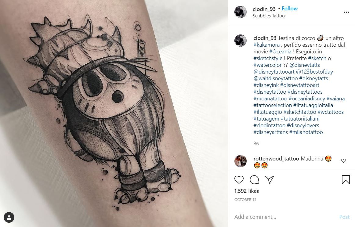 Moana tattoo by Clodin_93 on Instagram