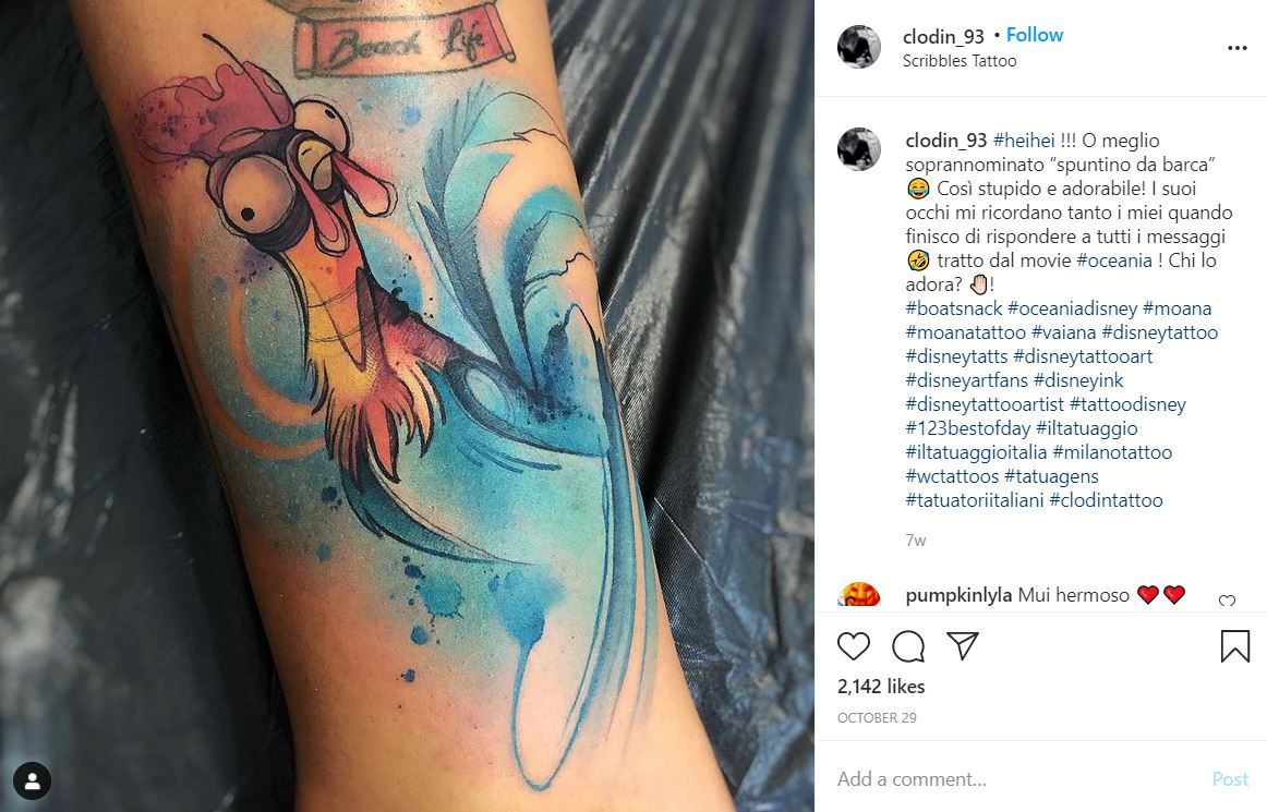 Moana tattoo by Scribbles tattoo on Instagram