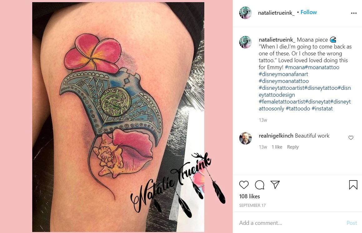 Moana tattoo by Natalietrueink_ on Instagram