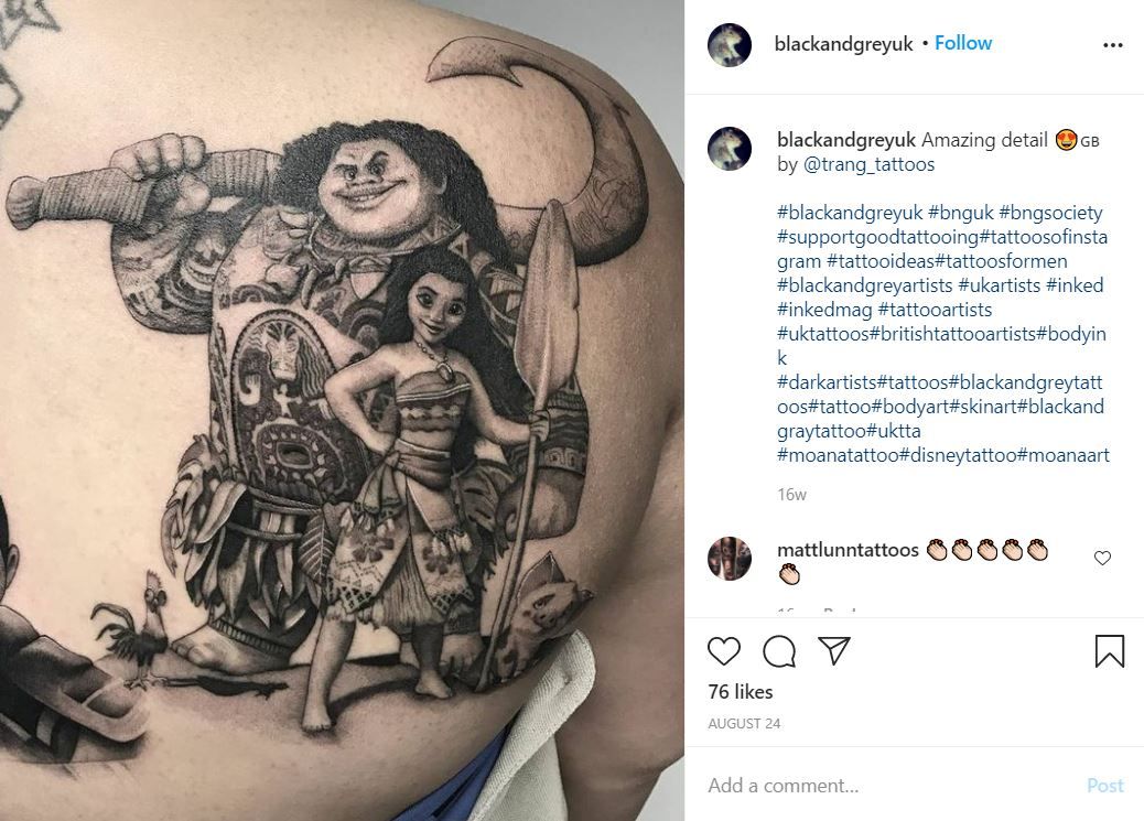Moana tattoo by Trang_tattoos on Instagram
