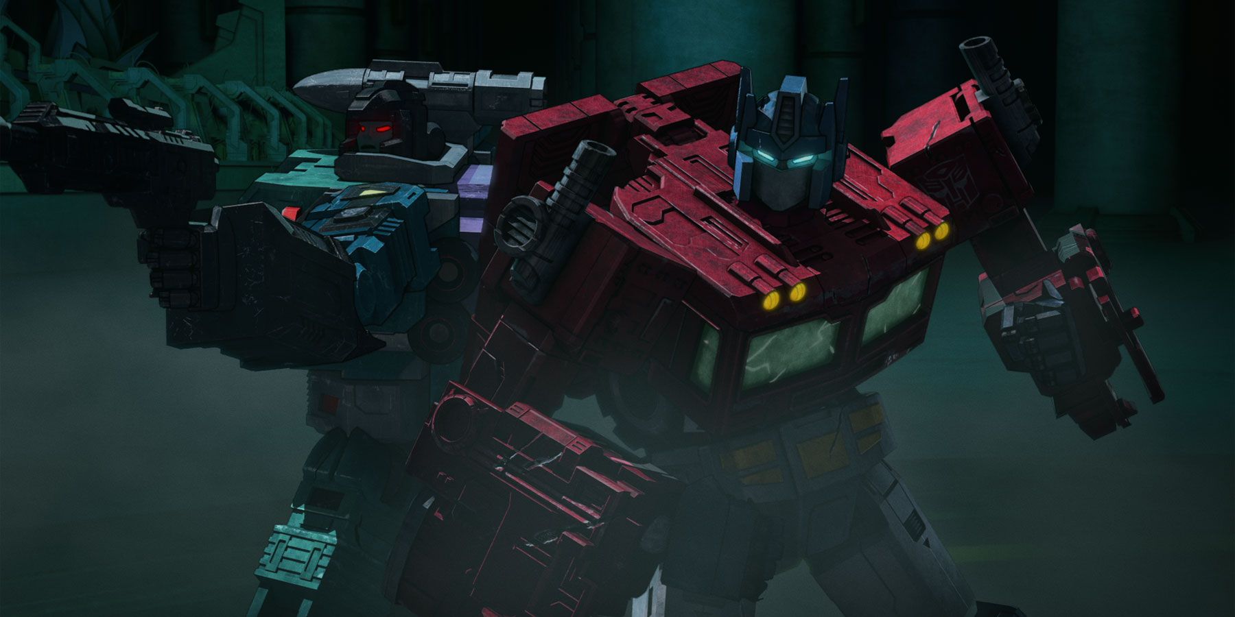Optimus Prime and Doubledealer in Transformers: Earthrise