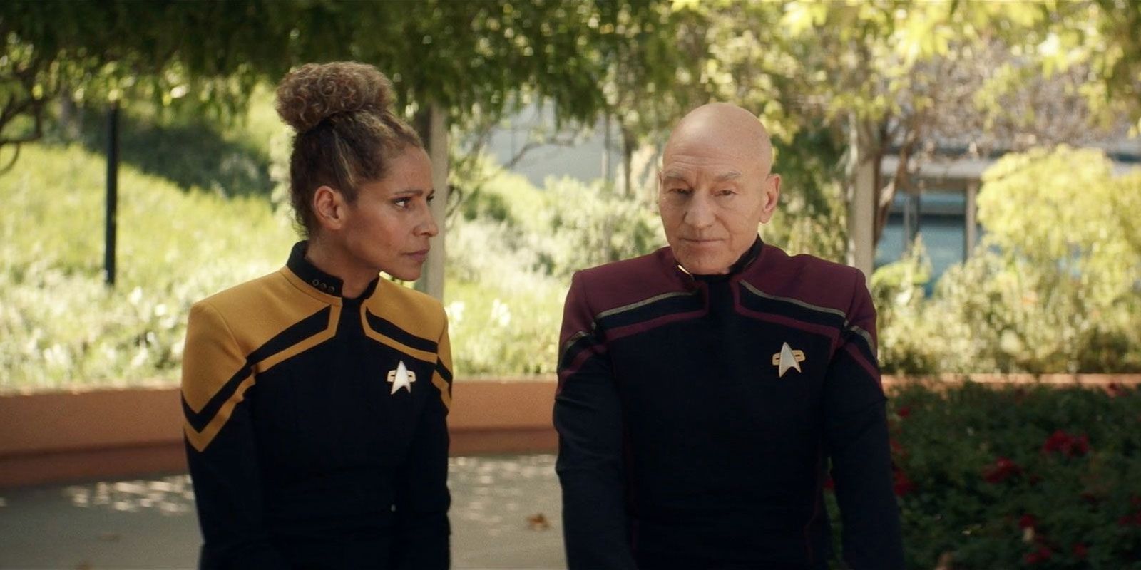 Picard and Raffi standing next to each other in Star Trek: Picard
