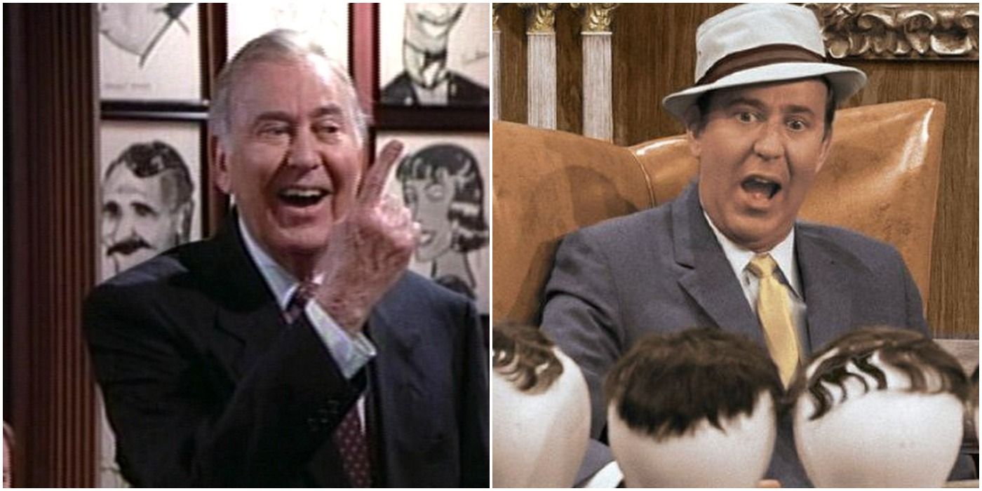Carl Reiner in Mad About You on left, Carl Reiner in Dick Van Dyke Show on right split image