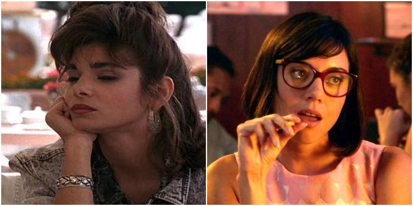 Laura San Giacomo as Kit in Pretty Woman and Aubrey Plaza in Mike and Dave Need Wedding Dates