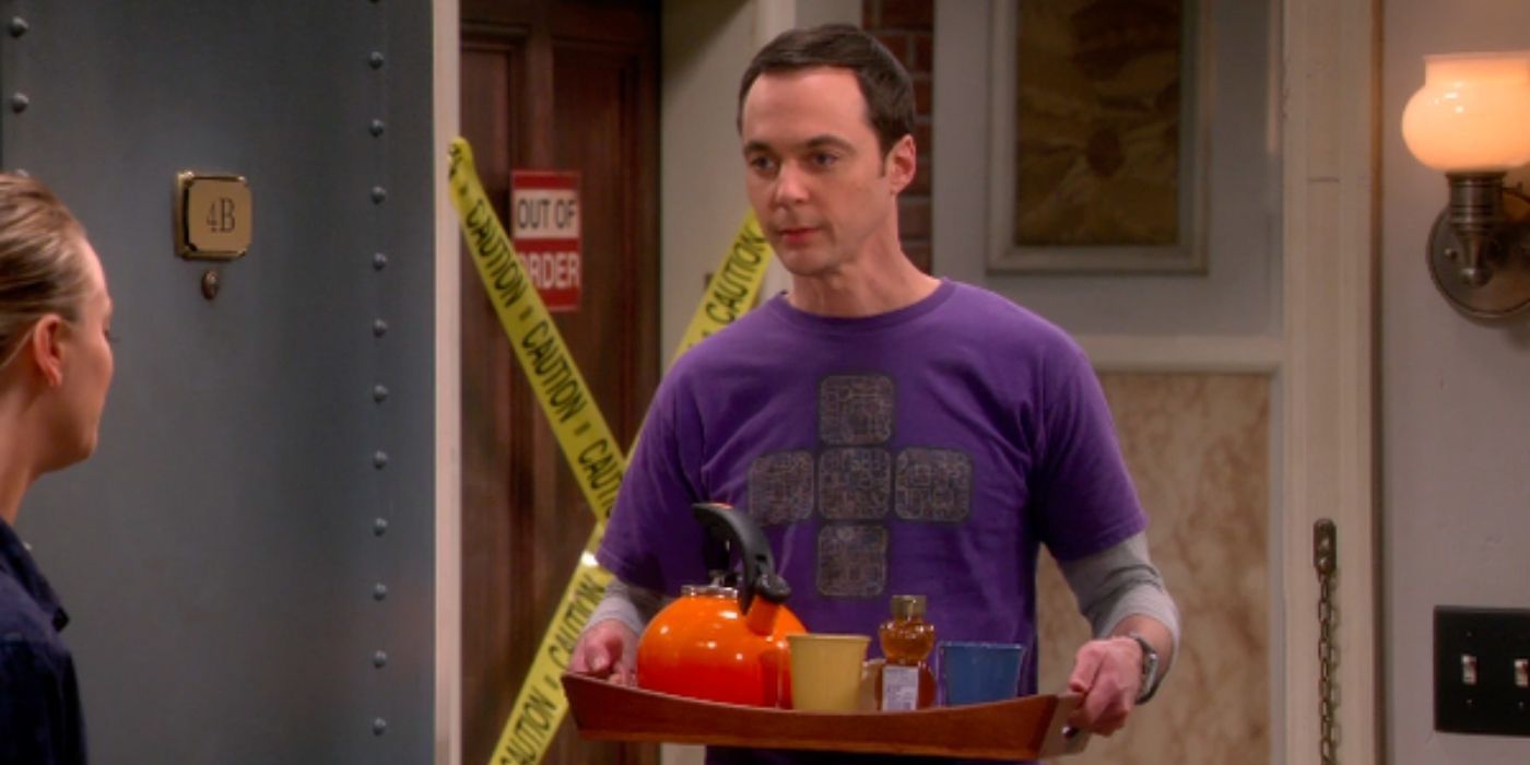 Sheldon delivers a warm beverage - TBBT