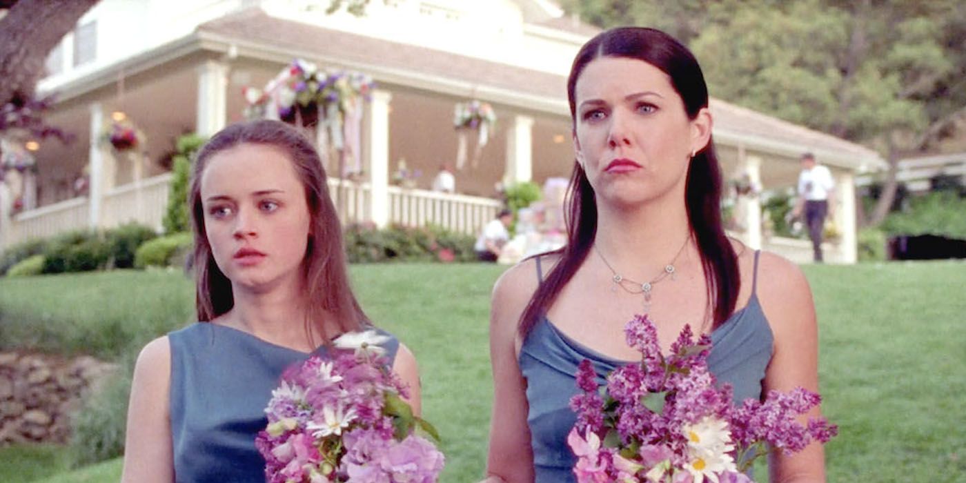 Lorelai and Rory at Sookie's wedding