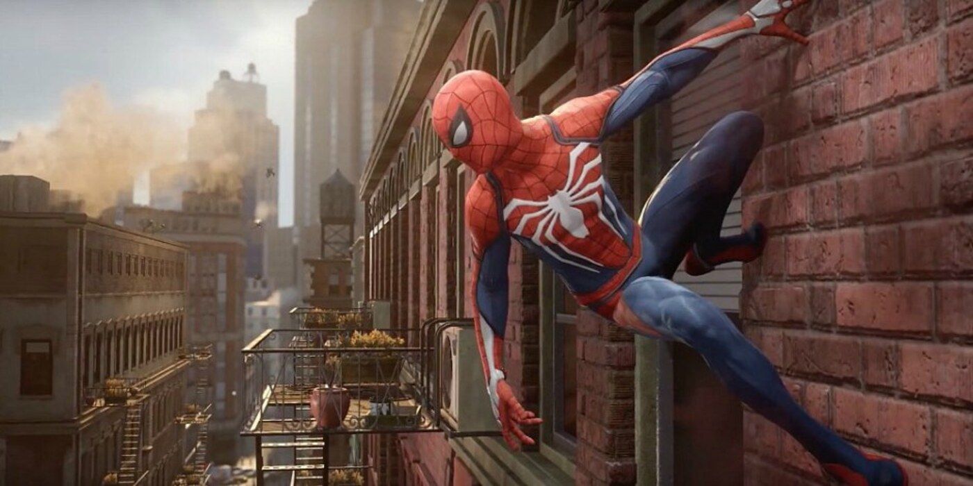 Peter Parker as Spider-Man on the PS4