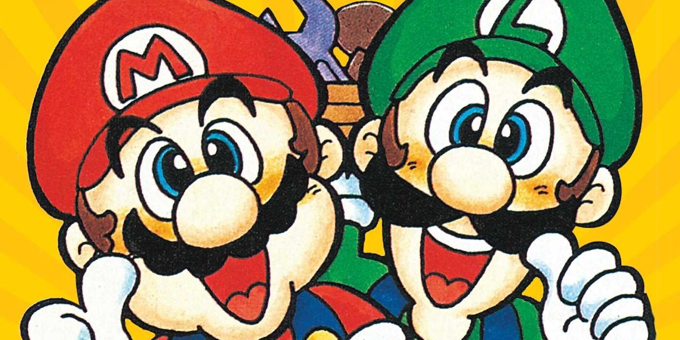 super mario adventures comic cover with Mario and Luigi smiling