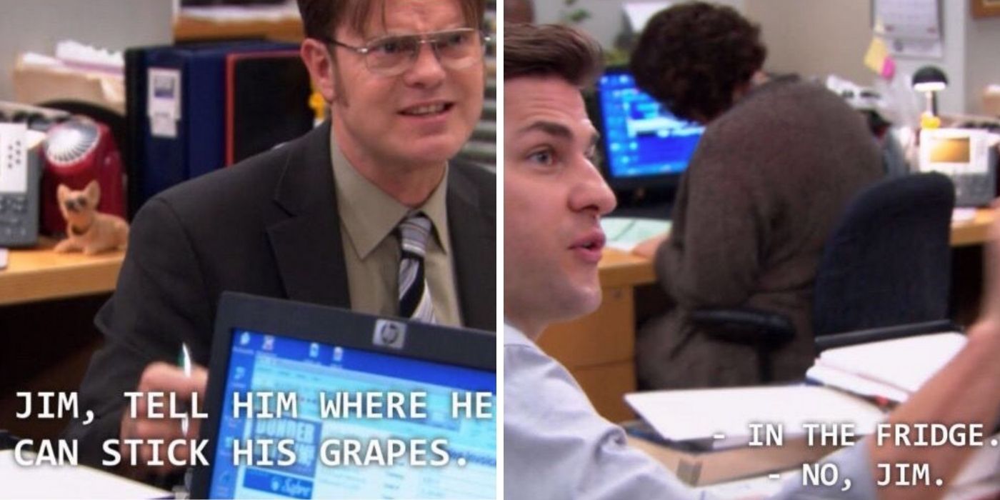 the office - grapes in the fridge - dwight and jim