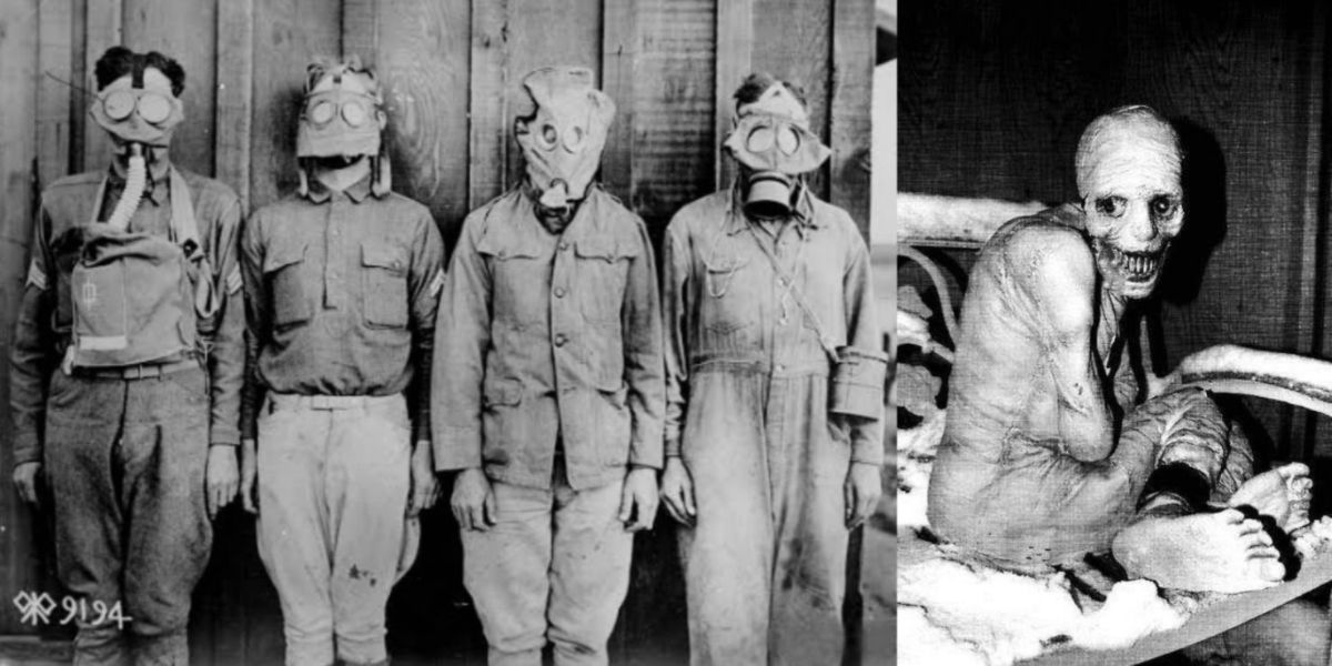 The patients of the Russian sleep experiment stand together