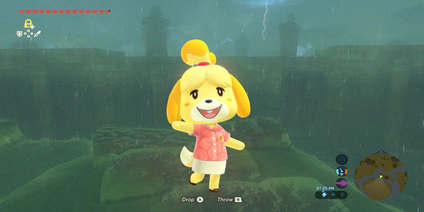 Isabella ACNH on BOTW Thundra Plateau