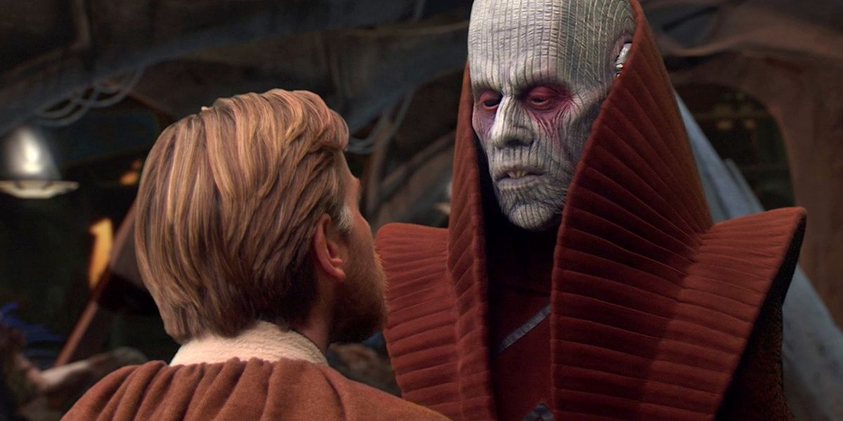Um Utapauano conversando com Obi-Wan em Star Wars: A Vingança dos Sith.