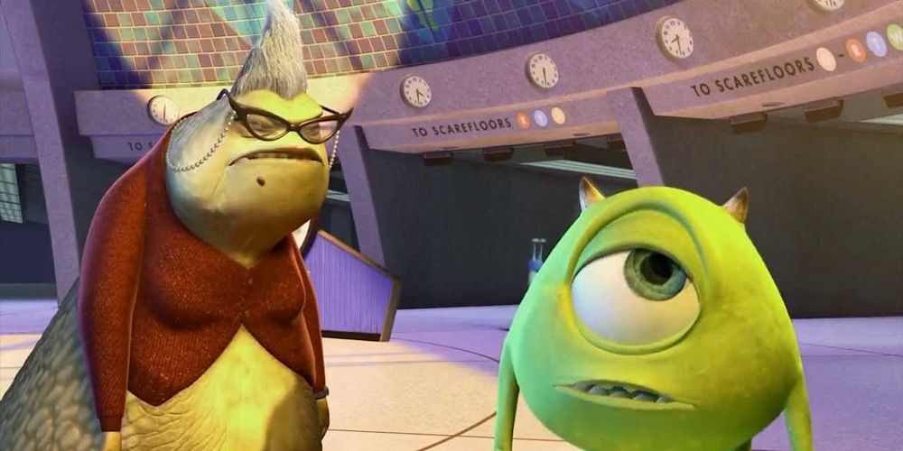 Roz next to Mike in monsters Inc
