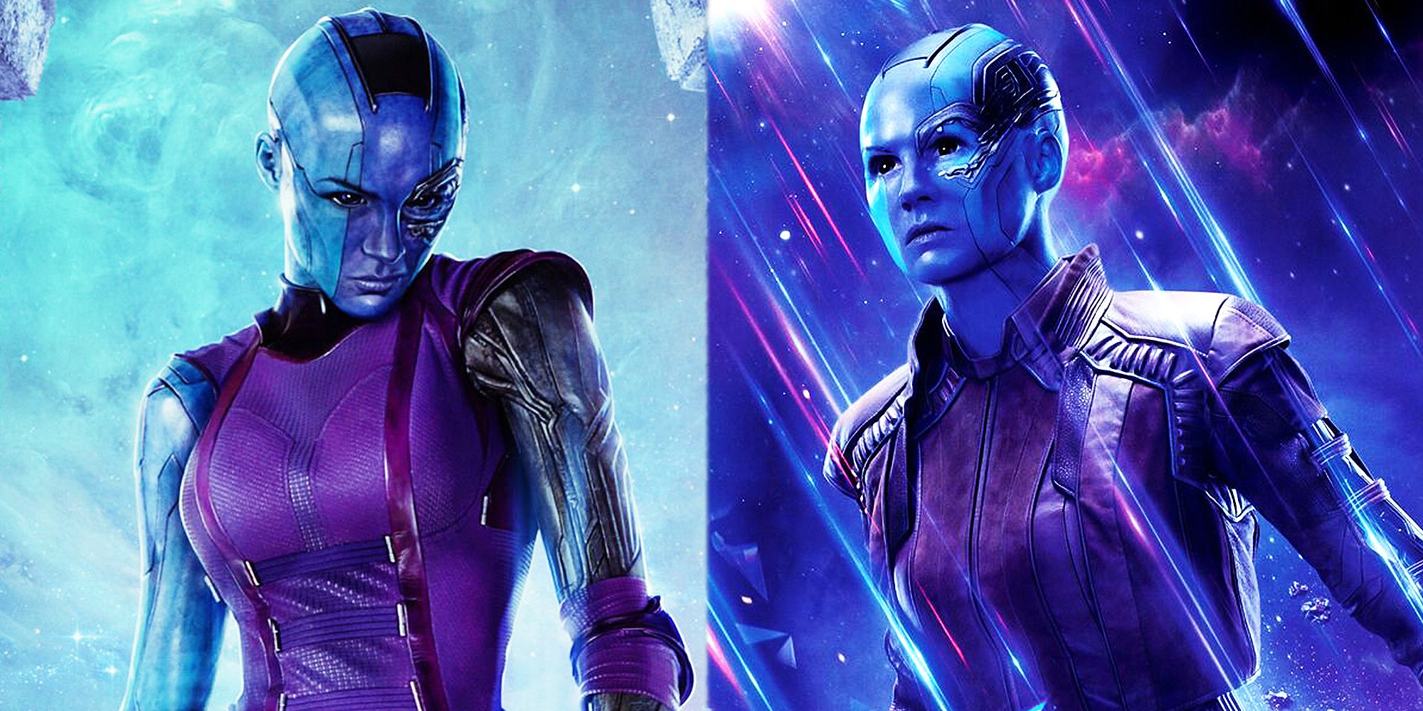 2014 Nebula in Guardians of the Galaxy and 2023 Nebula in Avengers Endgame
