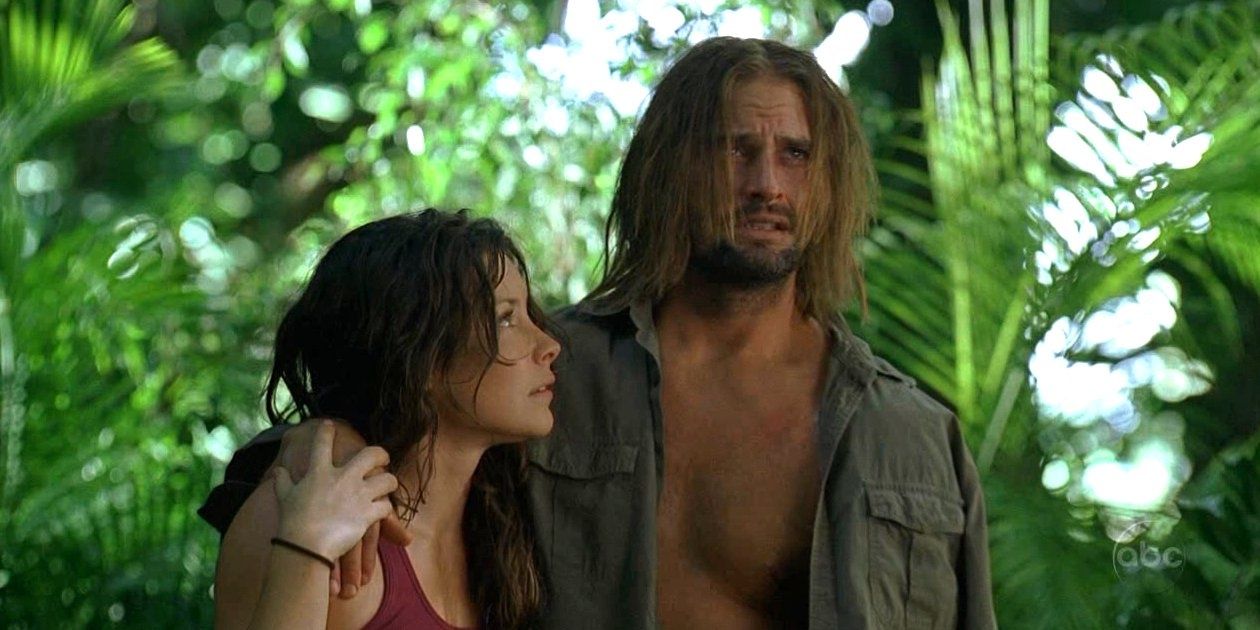 sawyer and kate in jungle