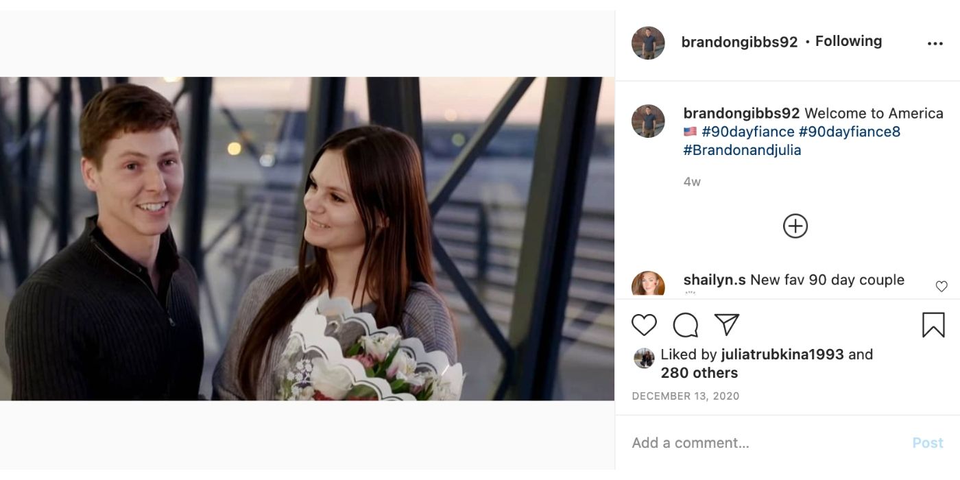 90 Day Fiance Brandon Julia Reunion Instagram