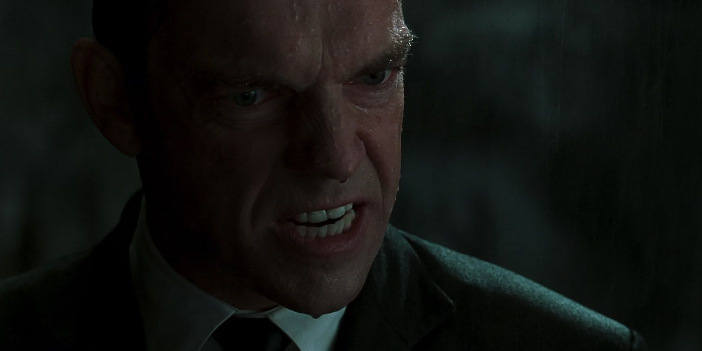 An angry Smith asks why Neo fights at the end of The Matrix Revolutions