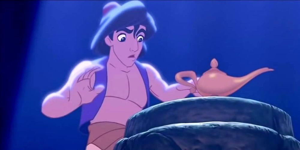 Aladdin goes for the genie lamp