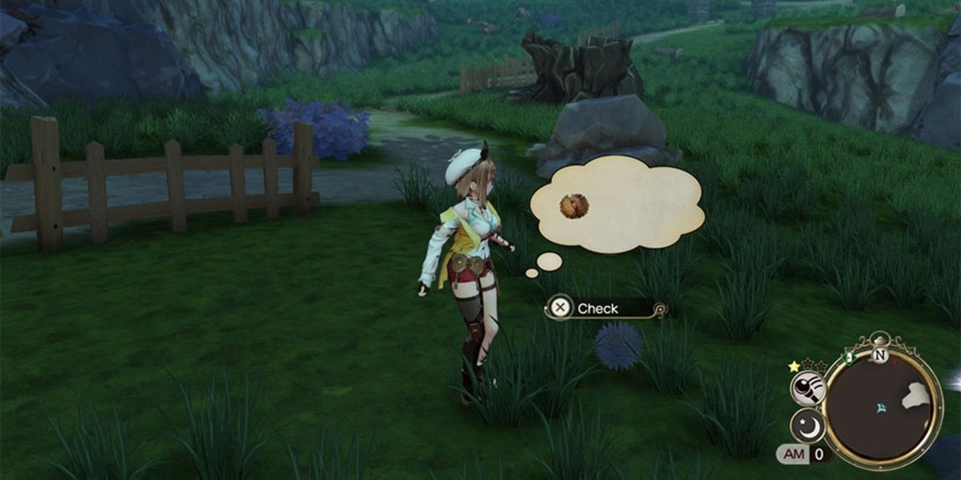 Ryza finds a Uni on the ground under a tree in Atelier Ryza 2