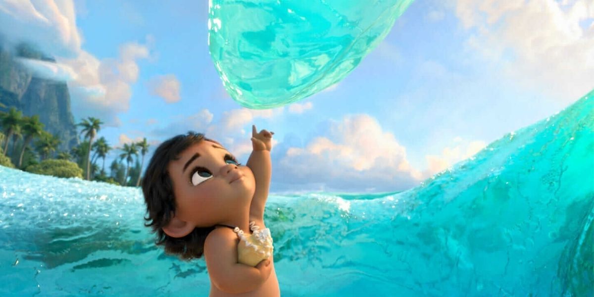 Baby Moana and the Ocean