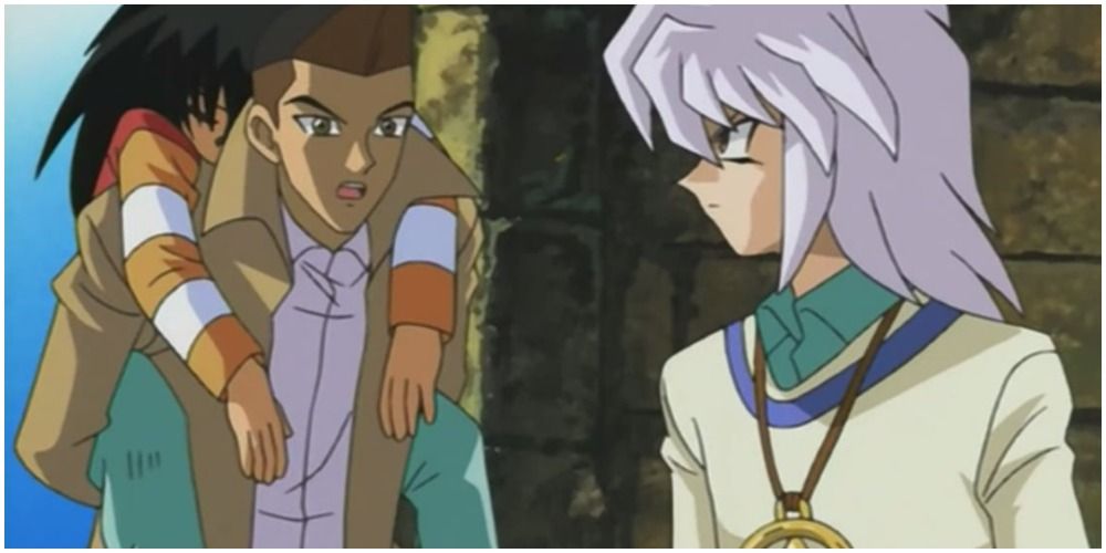 Bakura and Tristan rescuing Mokuba in Yu-Gi-Oh!