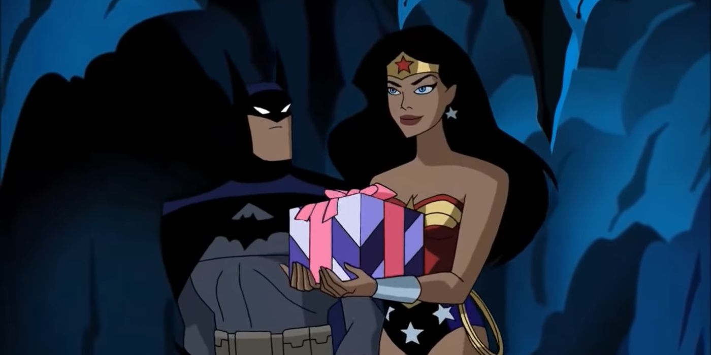 Batman And Wonder Woman arriving at the Fortress Of Solitude in Justice League Unlimited