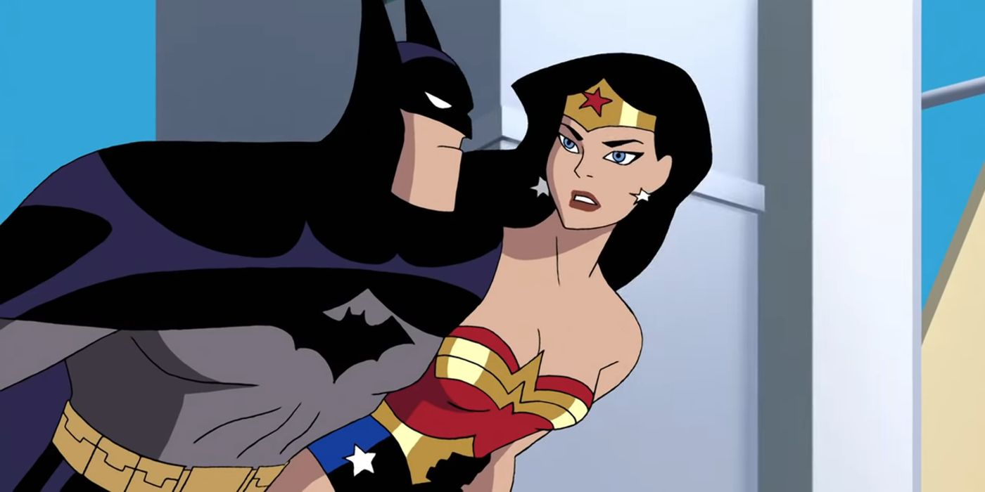 Batman e Mulher Maravilha em New Genesis na Liga da Justiça