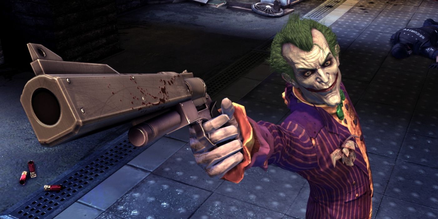 Joker Aiming His Revolver in Batman: Arkham Asylum
