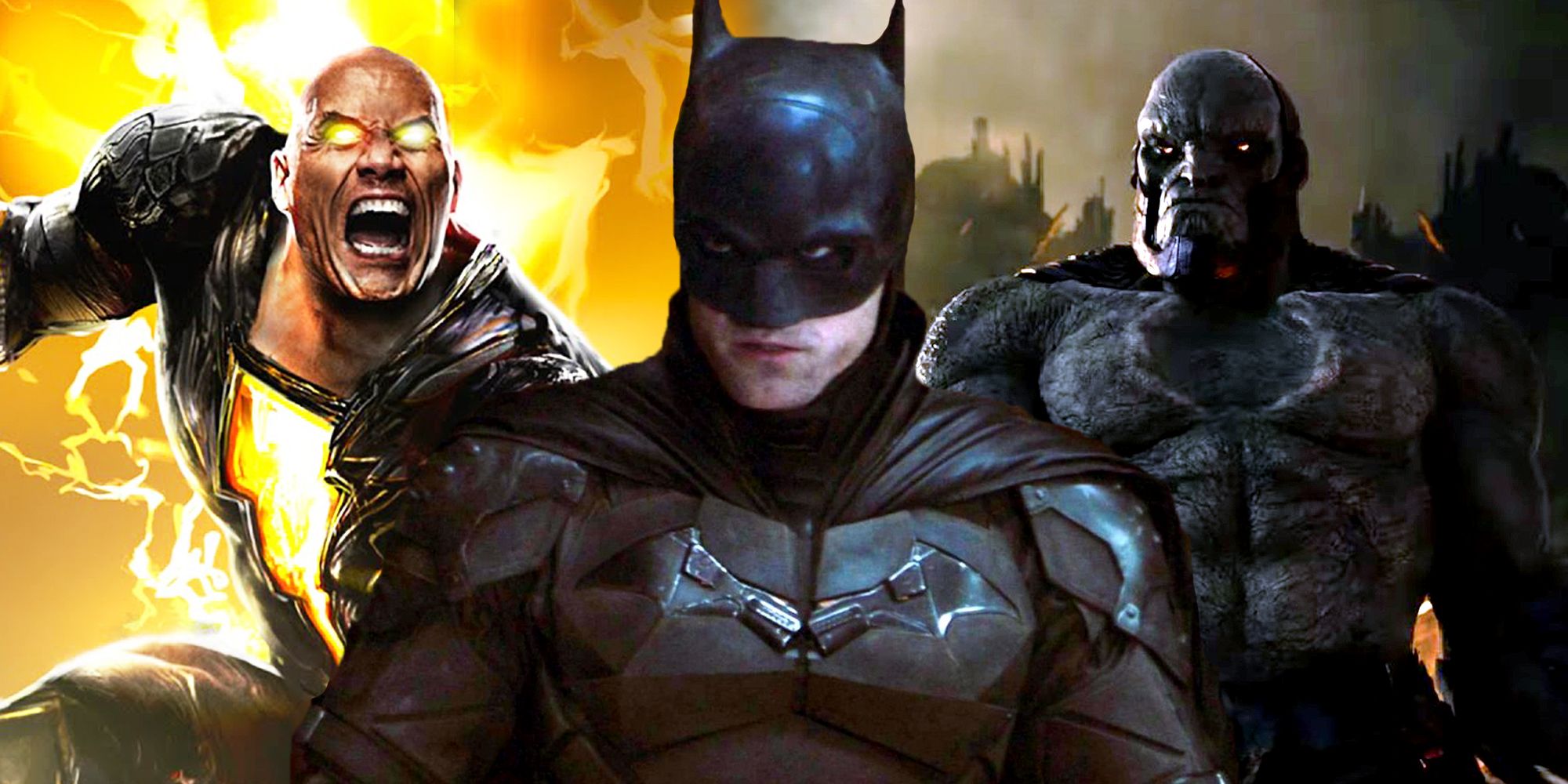 Black Adam, The Batman, and Darkseid in Zack Snyder's Justice League