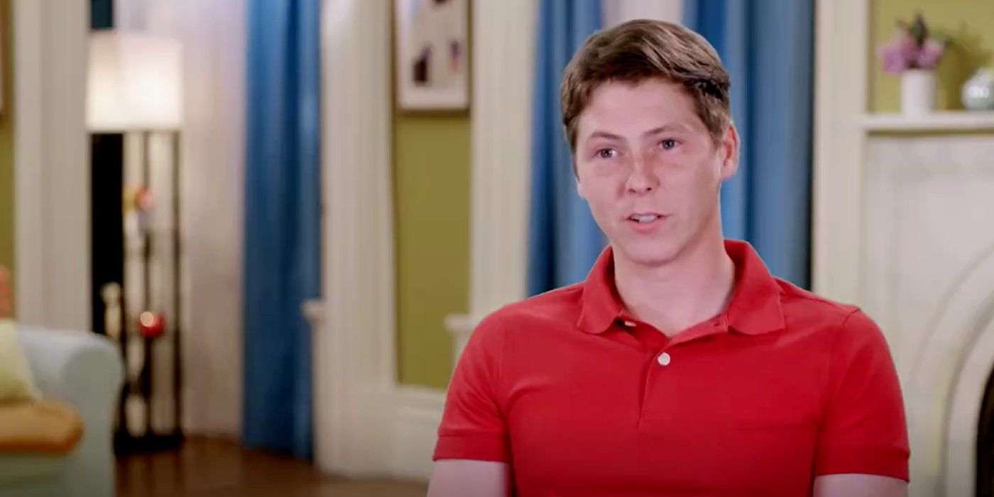 Brandon Gibbs In 90 Day Fiance in red shirt for interview