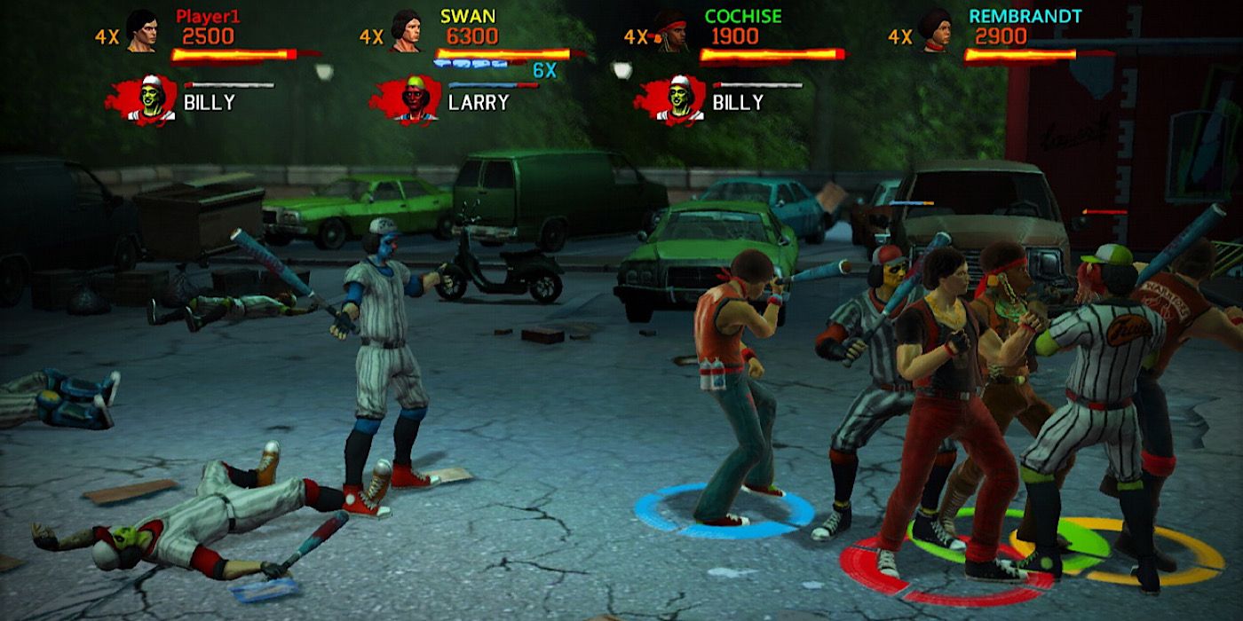 The Warriors brawl in the video game